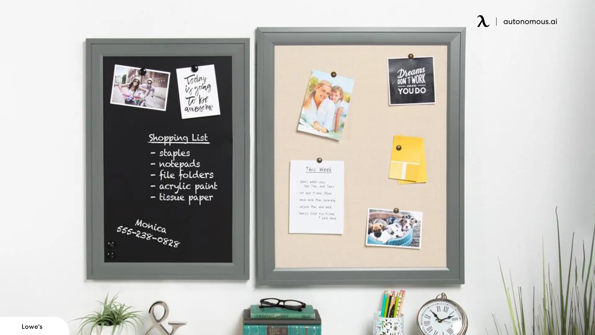 Personal Pictures and Notes - office cork board ideas
