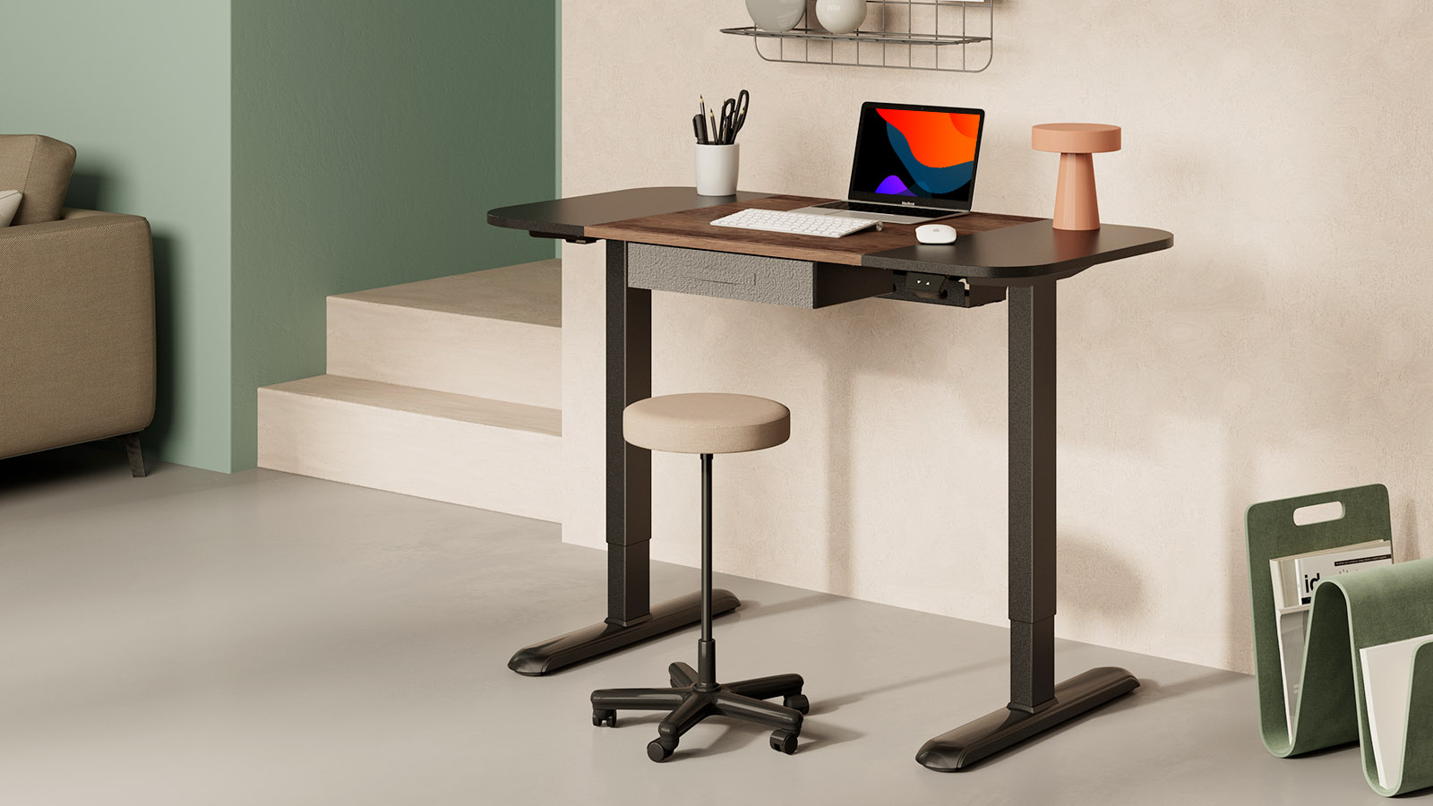 FENGE Ultralong CompactDesk with Free Monitor Stand