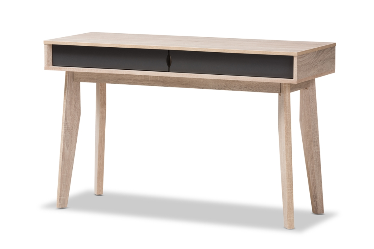 Skyline Decor Fella Mid-Century Modern 4-Drawer: Oak and Grey Wood