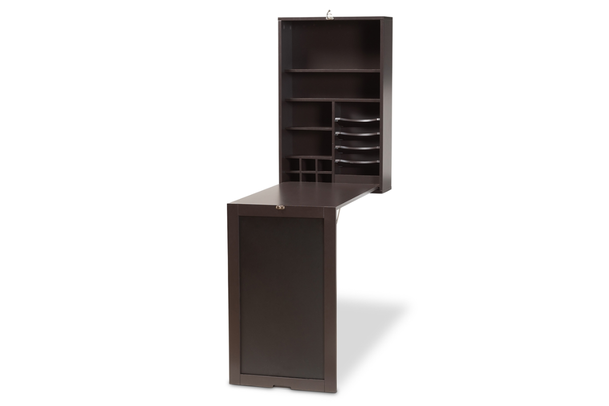 Skyline Décor Dark Brown Folding Desk: Wall-Mounted