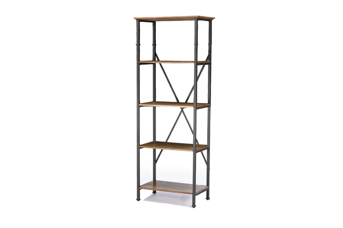 Skyline Decor Lancashire Brown Wood & Metal: Bookcase