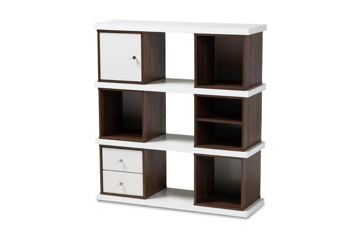 Skyline Decor Two Tone Finished 2 Drawer Bookcase: 2 Drawer