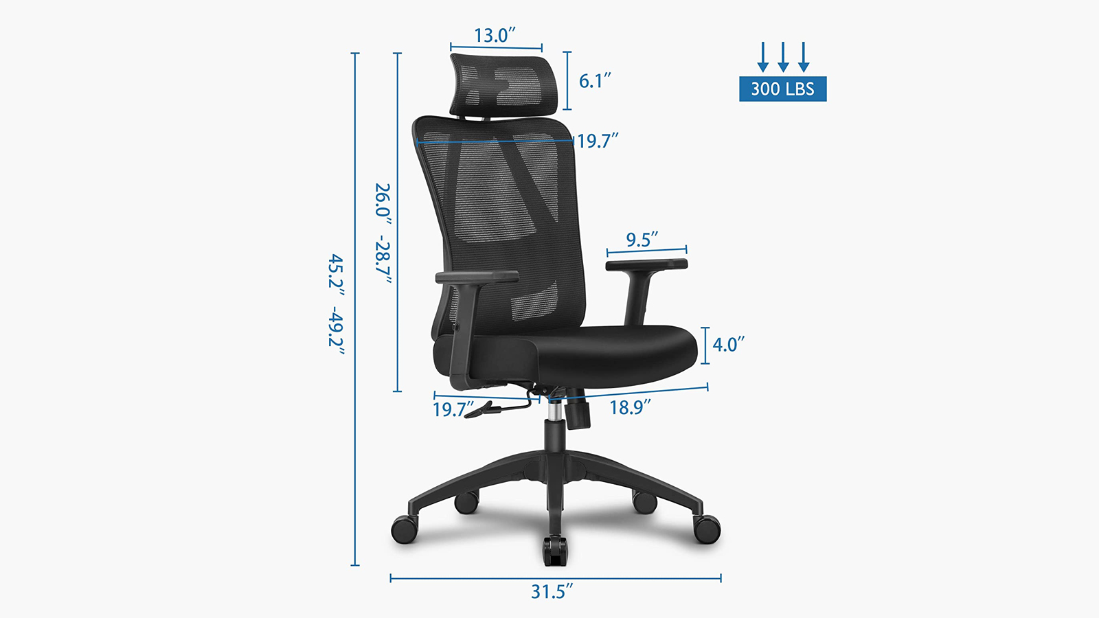 Ergonomic Office Chair, Computer Desk Chair with Adjustable Sponge Lumbar  Support and Thick Cushion, 3-Speed Adjustment Back Chair with Adjustable  Headrest and PU 3D Armrests 