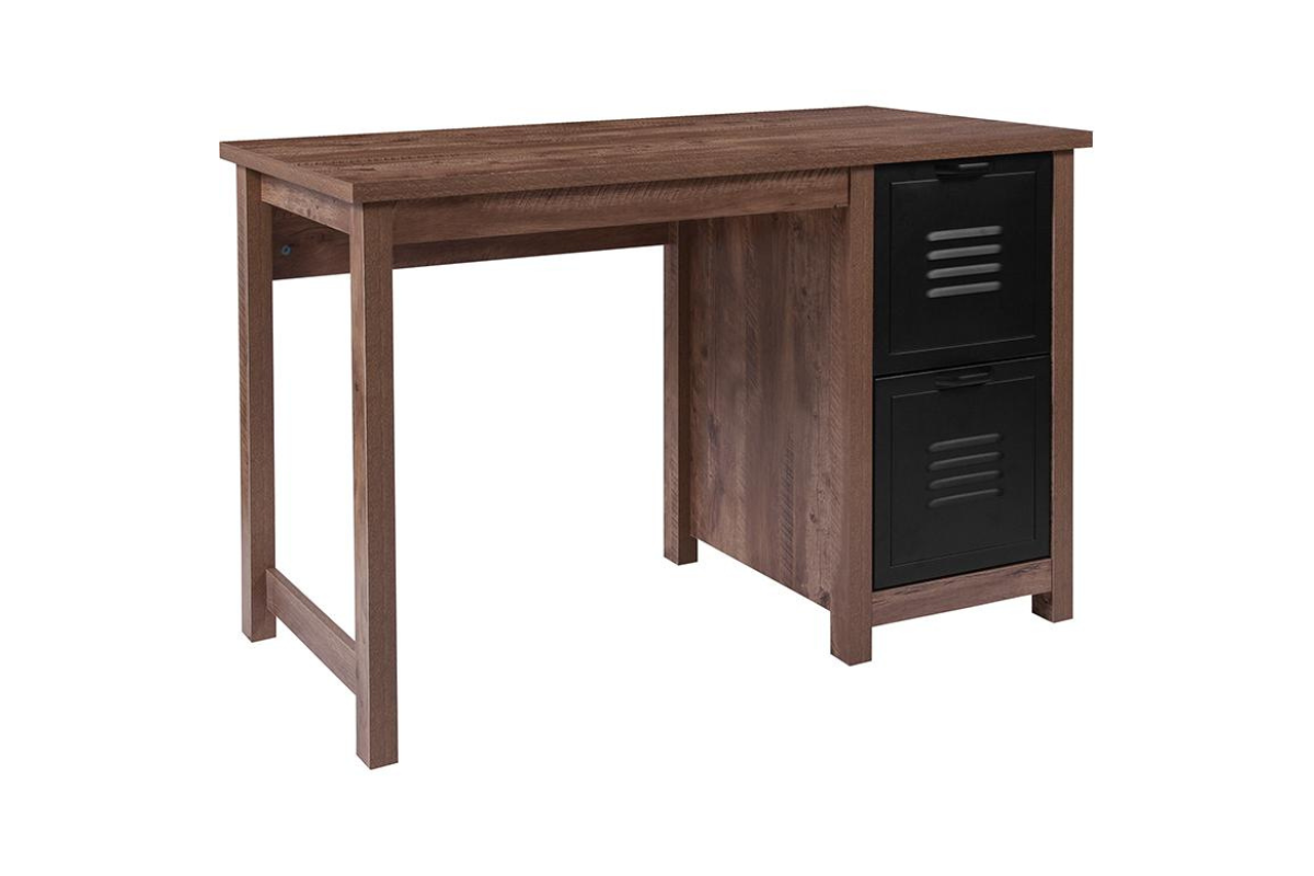 Skyline Decor Computer Desk with Metal Drawers