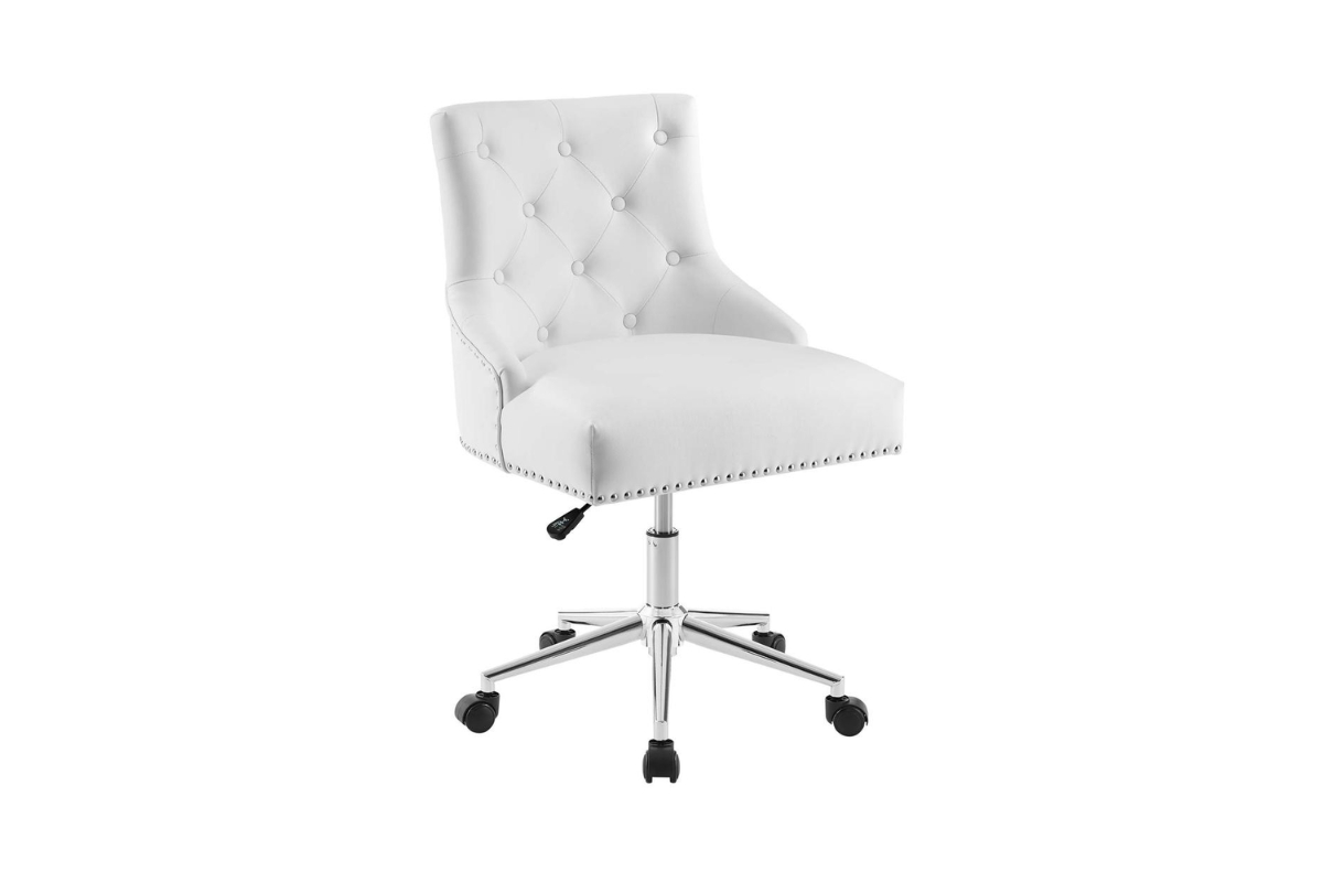Regent Tufted Button Swivel Faux Leather Office Chair