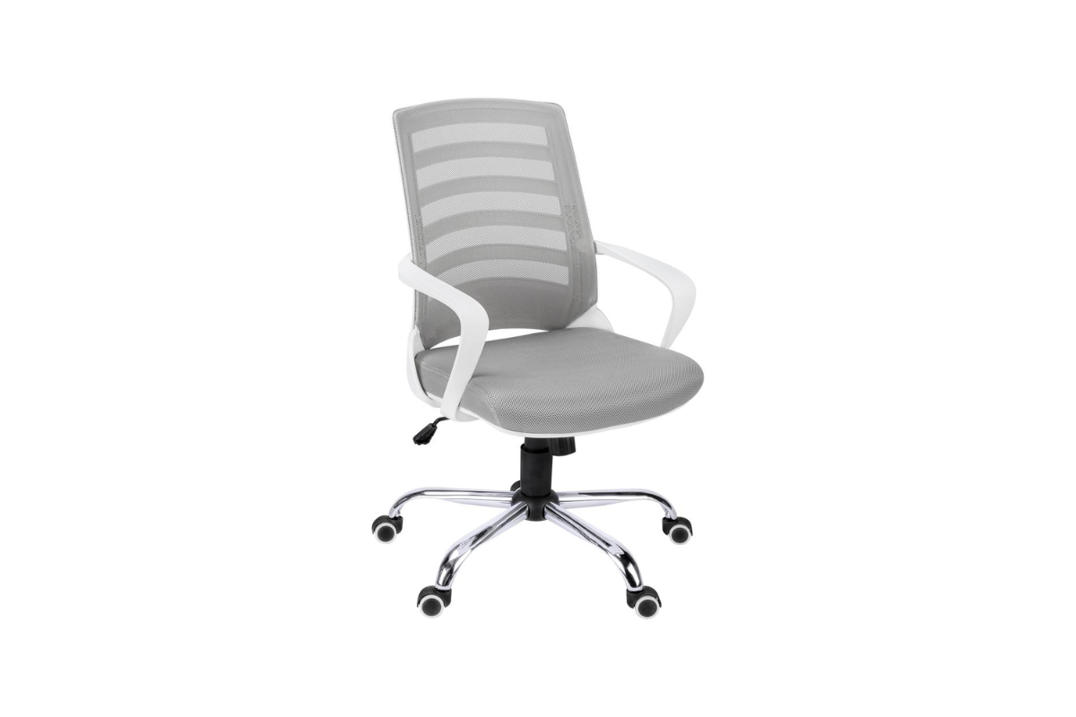 Trio Supply House Office Chair in White and Grey Mesh MULTI POSITION