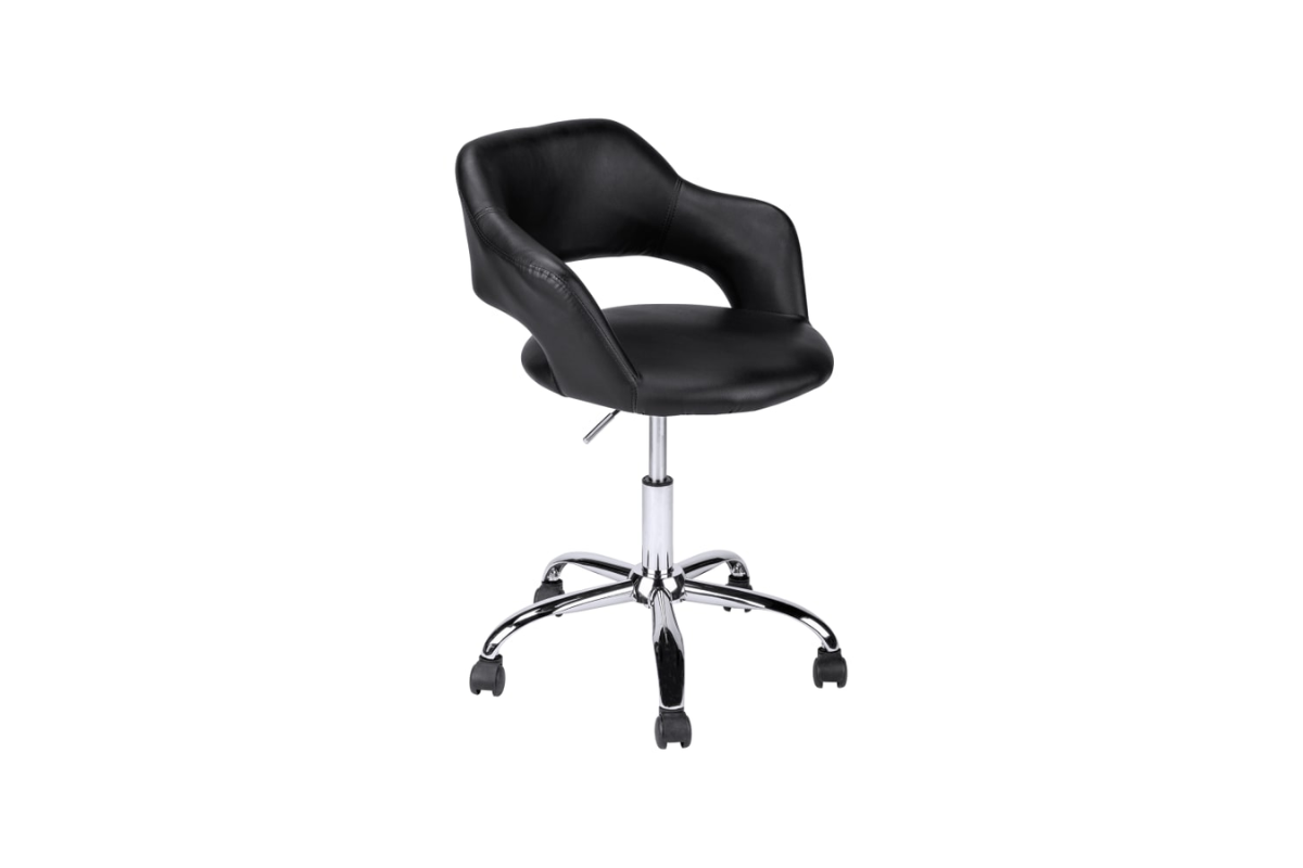 Trio Supply House Office Chair: Chrome Metal Hydraulic Lift Base