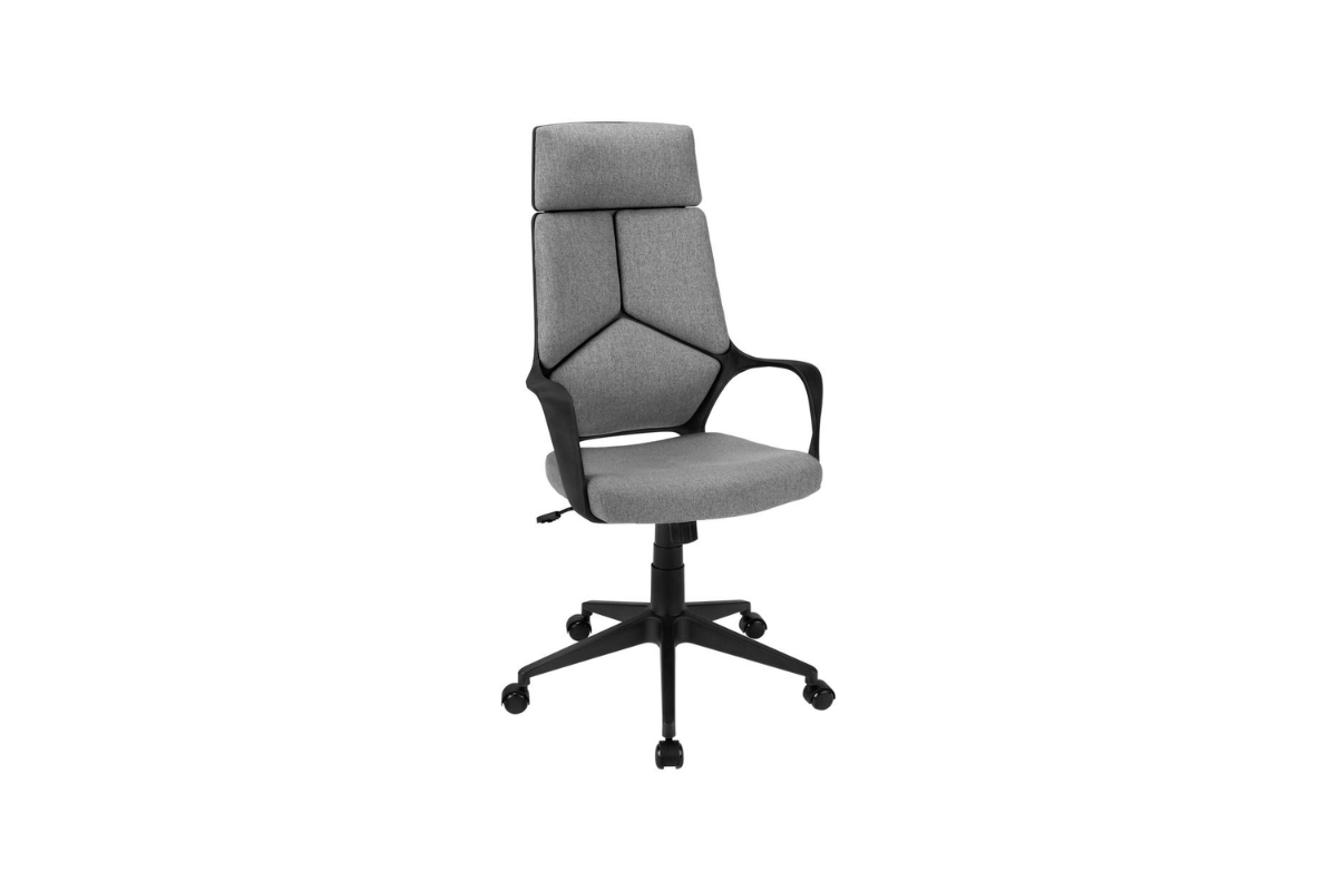 Trio Supply House Office Chair: Black Dark Grey Fabric Executive