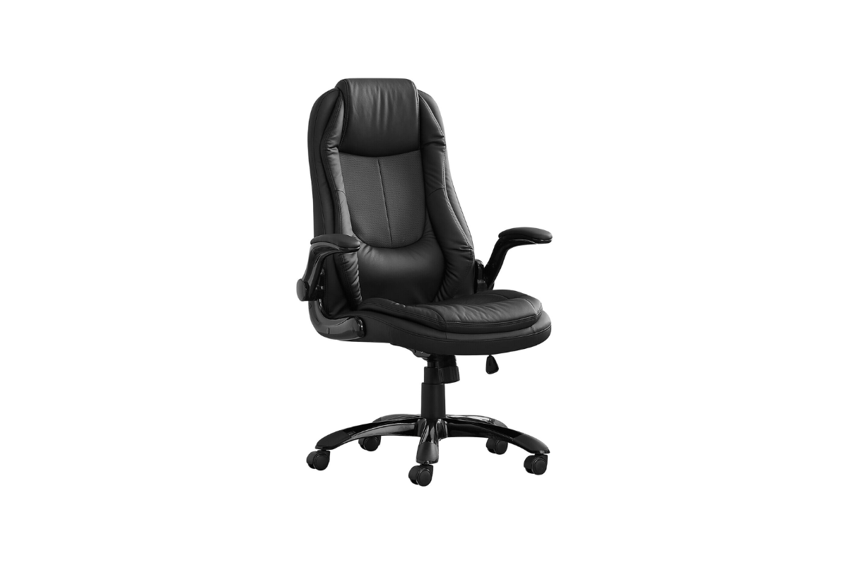 Trio Supply House Cushioned Black Leather Office Chair