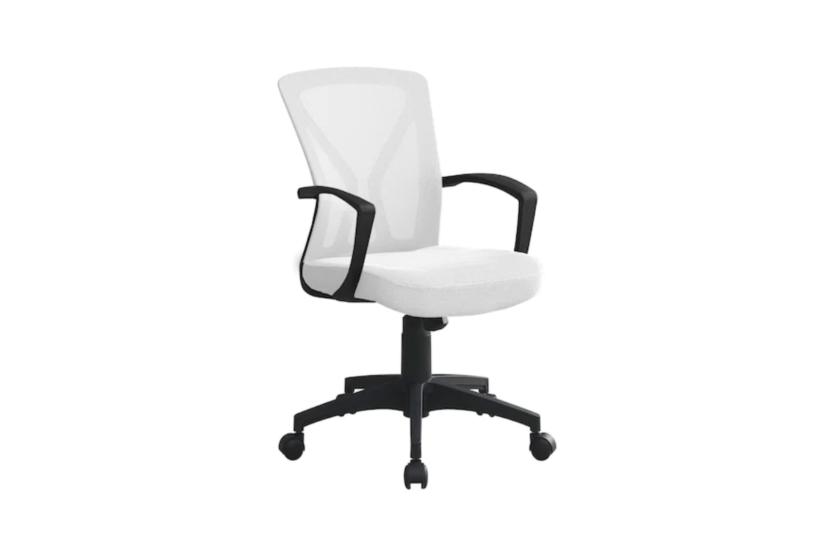 Trio Supply House Office Chair Black Base On Castors: Mid-Back