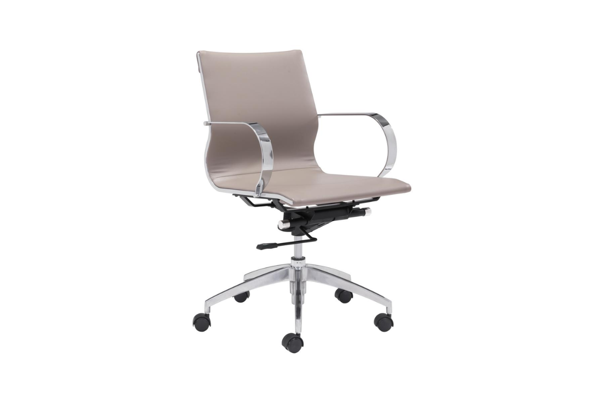 Trio Supply House Glider Low Back Office Chair Taupe