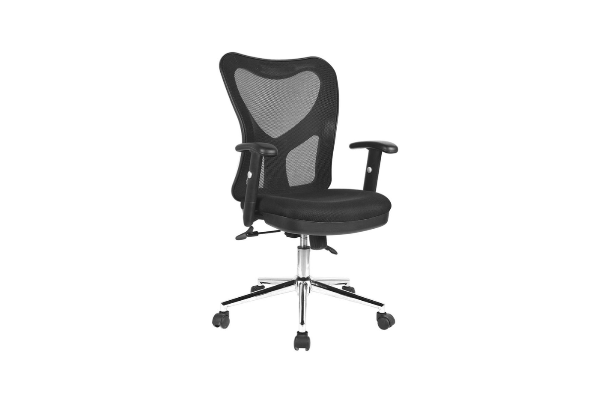 Trio Supply House High Back Mesh Chair: Chrome Base.