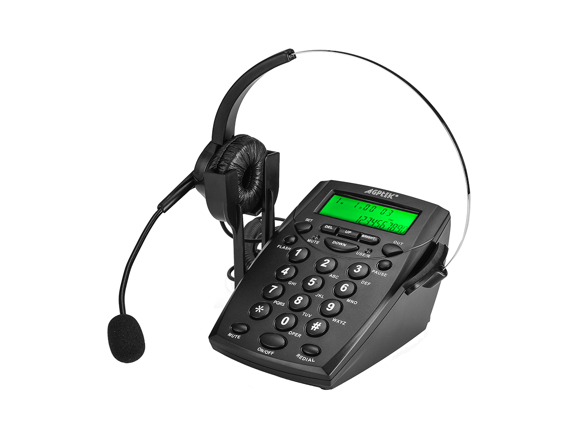 agptek-business-call-center-telephone-with-monaural-headset-dialpad