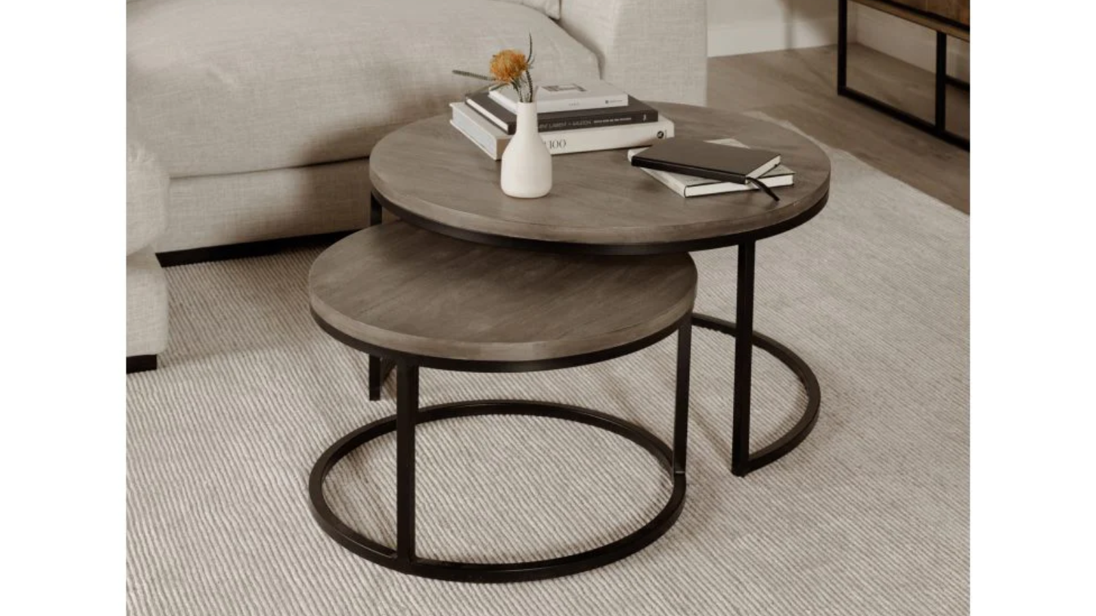 Skyline Decor Round Nesting Coffee Tables: Set of 2