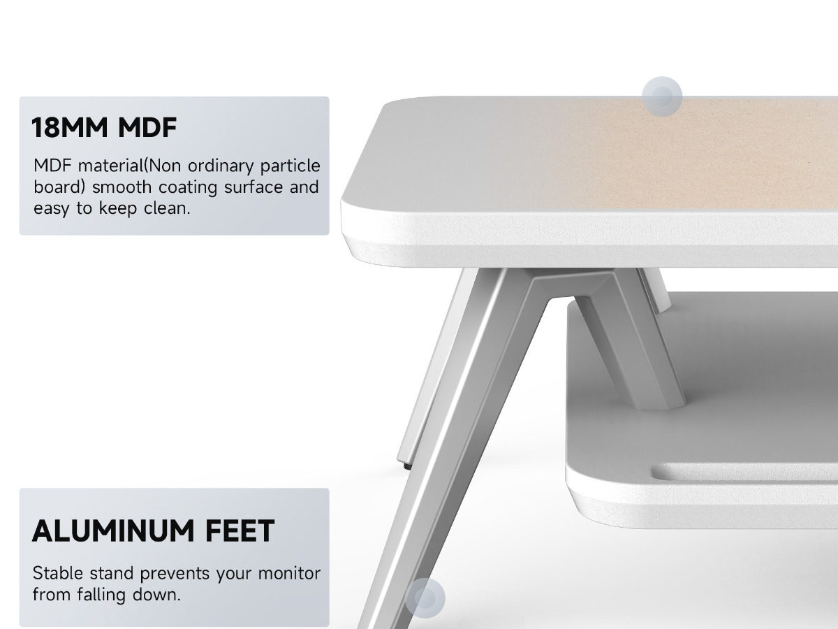 Fenge Dual Monitor Stand Riser for 2 Monitors, 42.5 Inch Desk Shelf with  Storage Organizer 