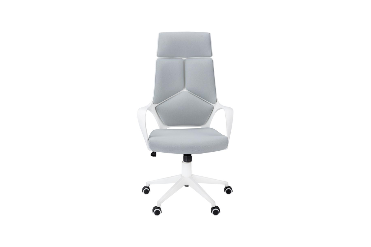 Trio Supply House Office Chair Contemporary White Grey Fabric