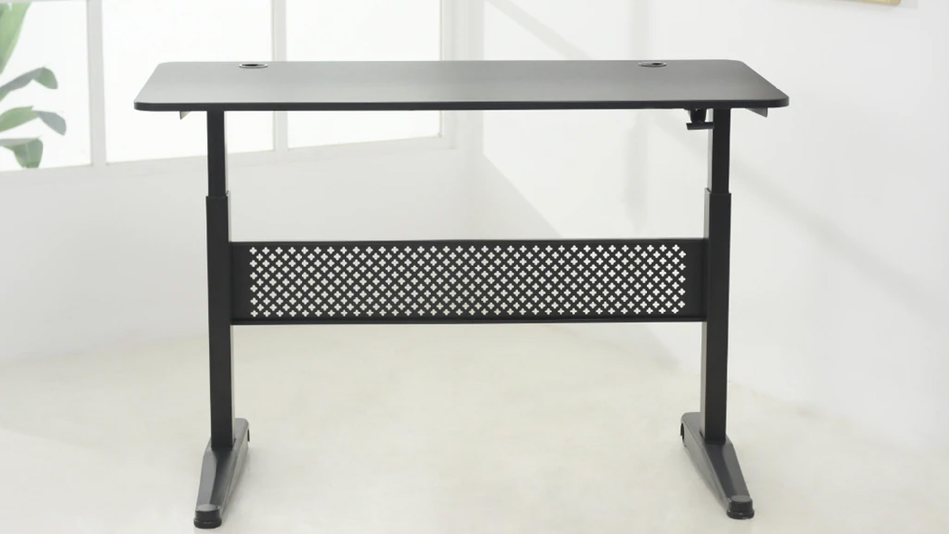 ApexDesk Standing Desk: Pneumatic Lift Mechanism Rustic Grey