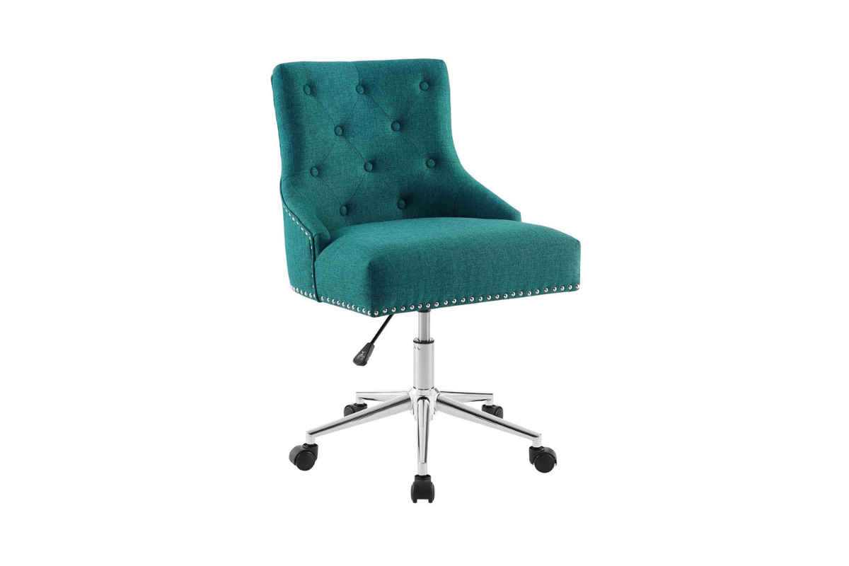 Regent Tufted Button Swivel Upholstered Fabric Office Chair