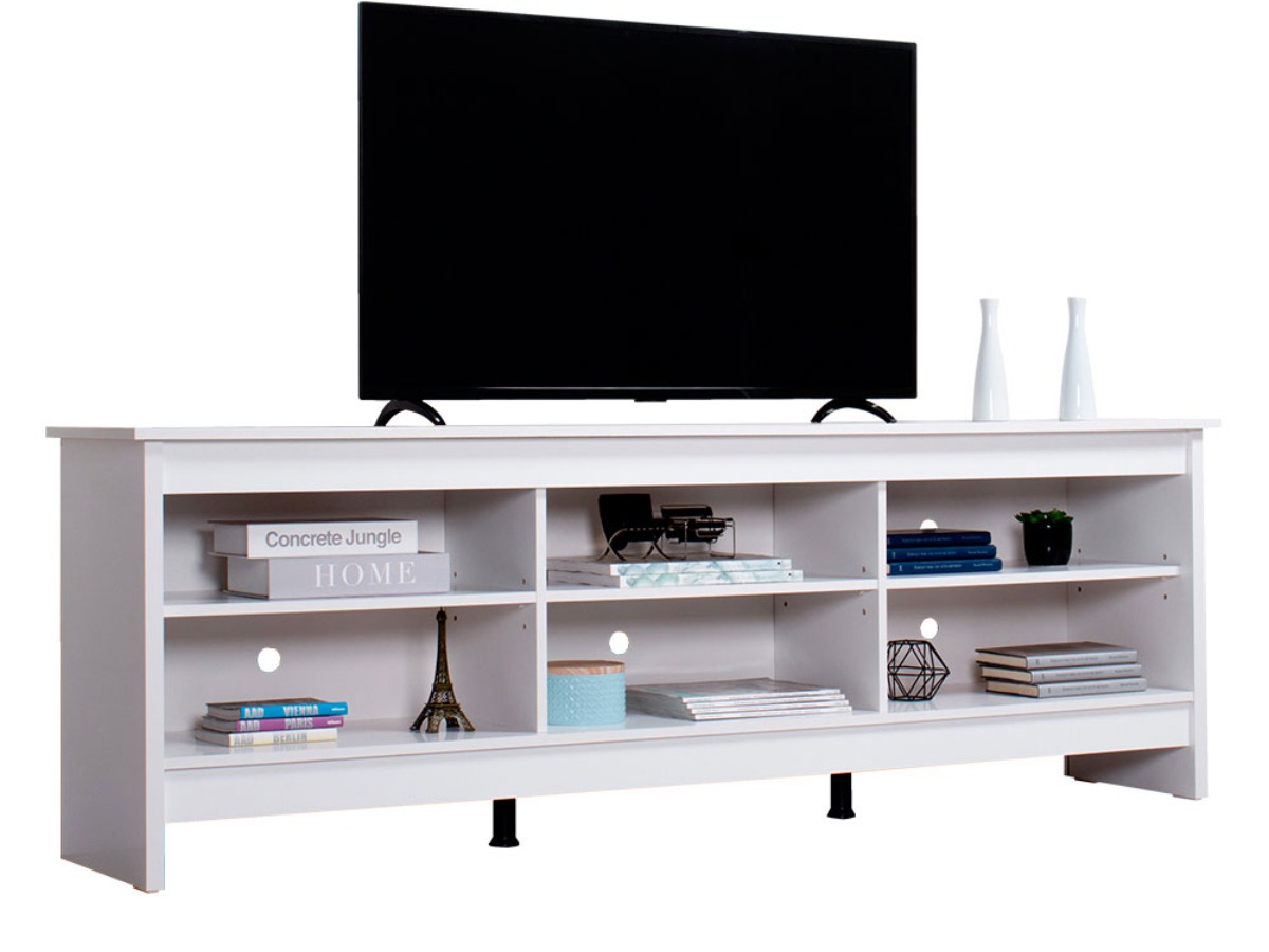 Madesa TV Stand with 6 Shelves for TVs up to 75 Inches
