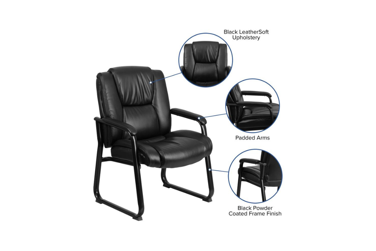 Skyline Decor Black LeatherSoft Side Chair
