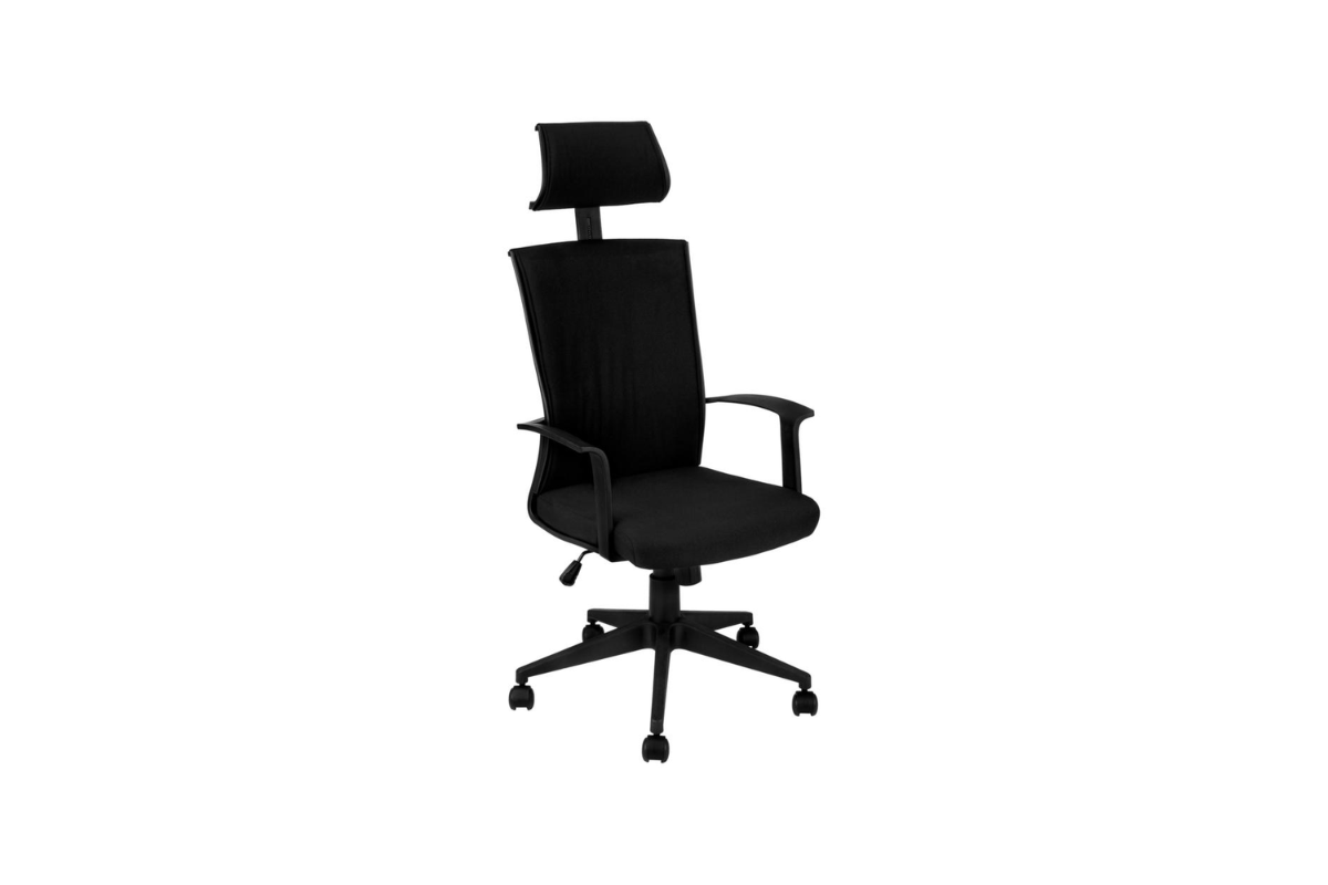 Trio Supply House Black Fabric High Back Chair