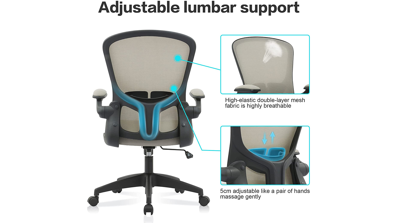 Lumbar Support,Back Support Cushion for Car Home Office Chair Double-Layer  Mesh