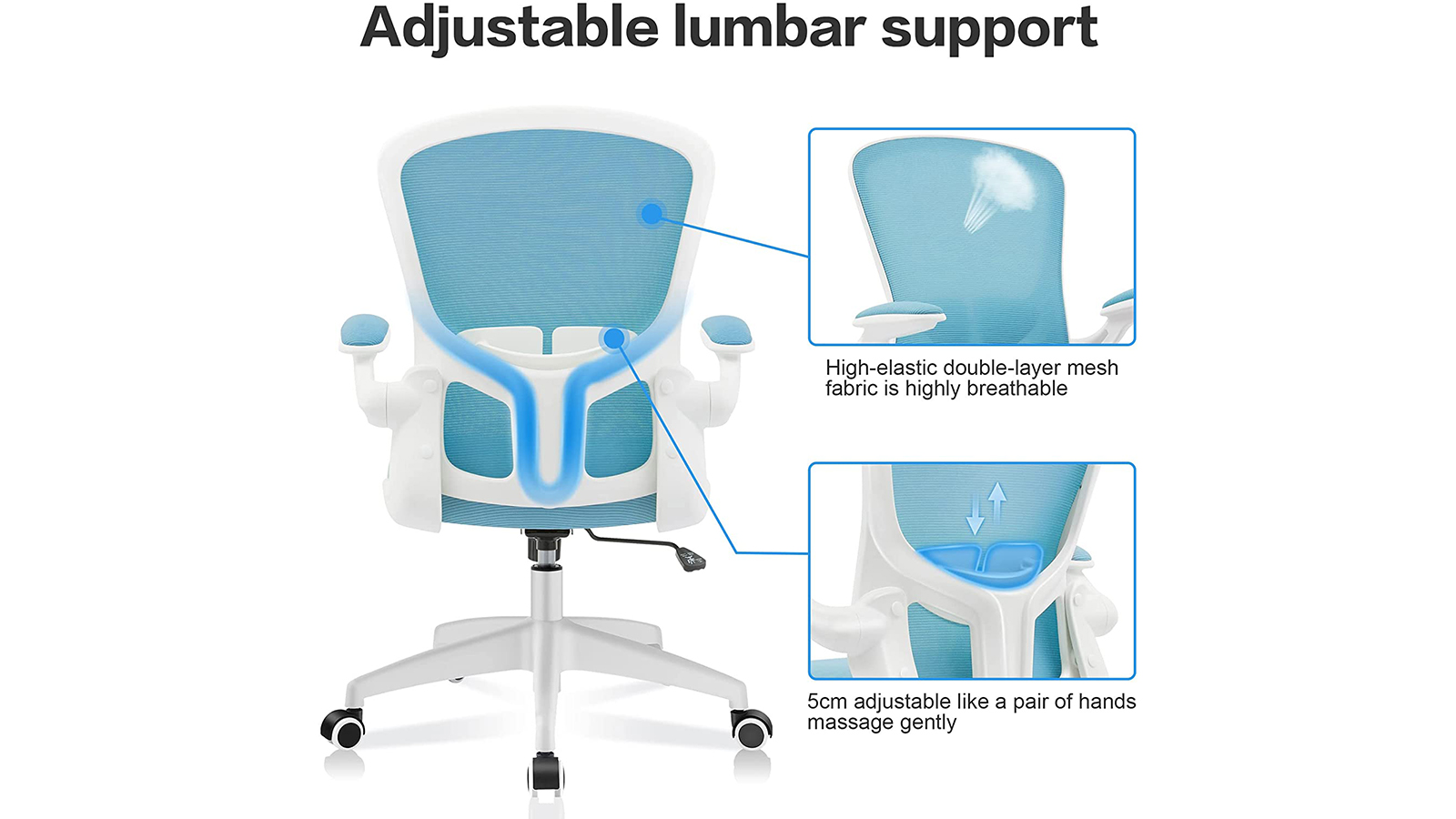  Lumbar Support with Breathable Mesh Layers and Double