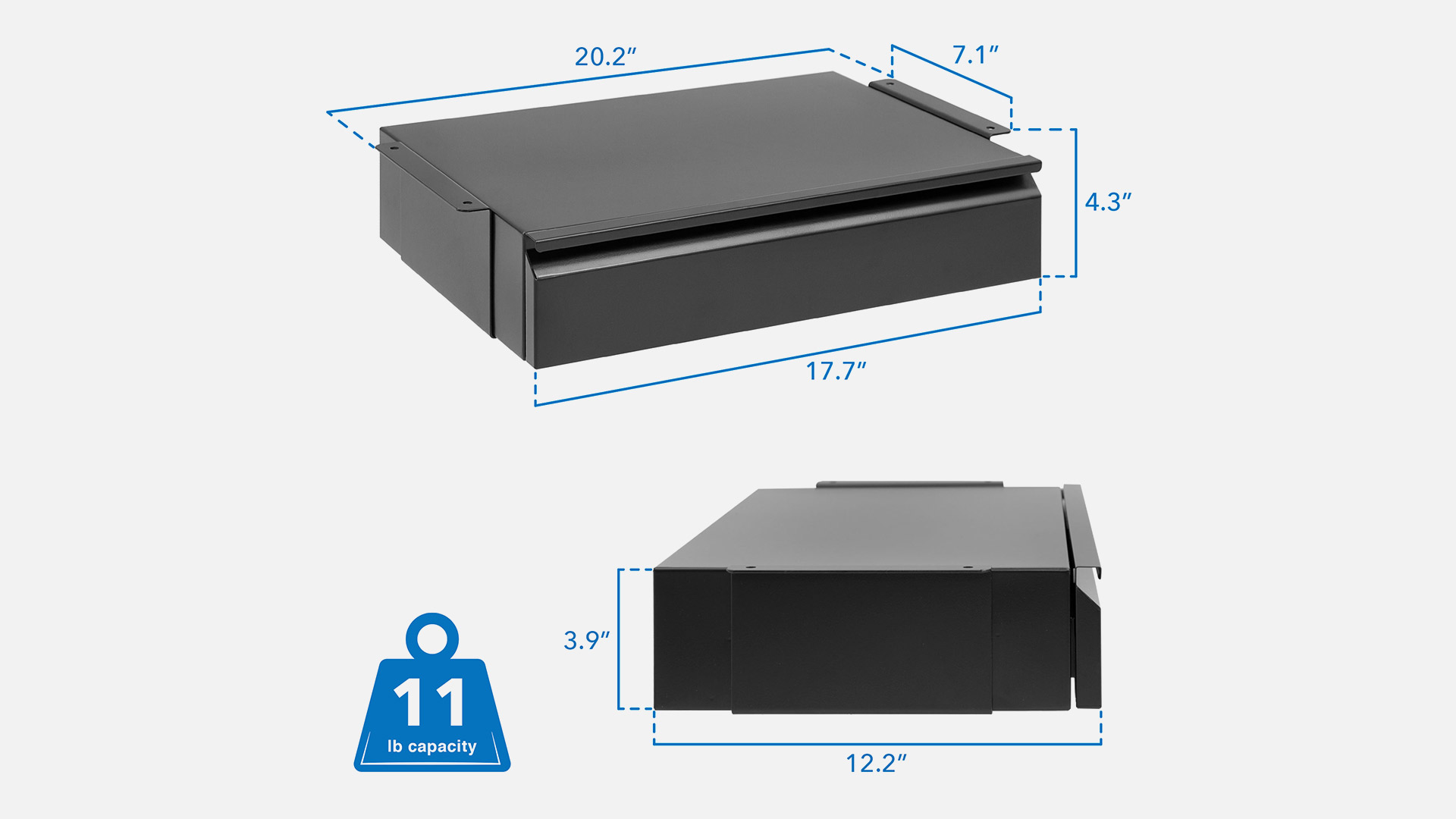 Mount-It! Under Desk Drawer with Lock Desk Accessory