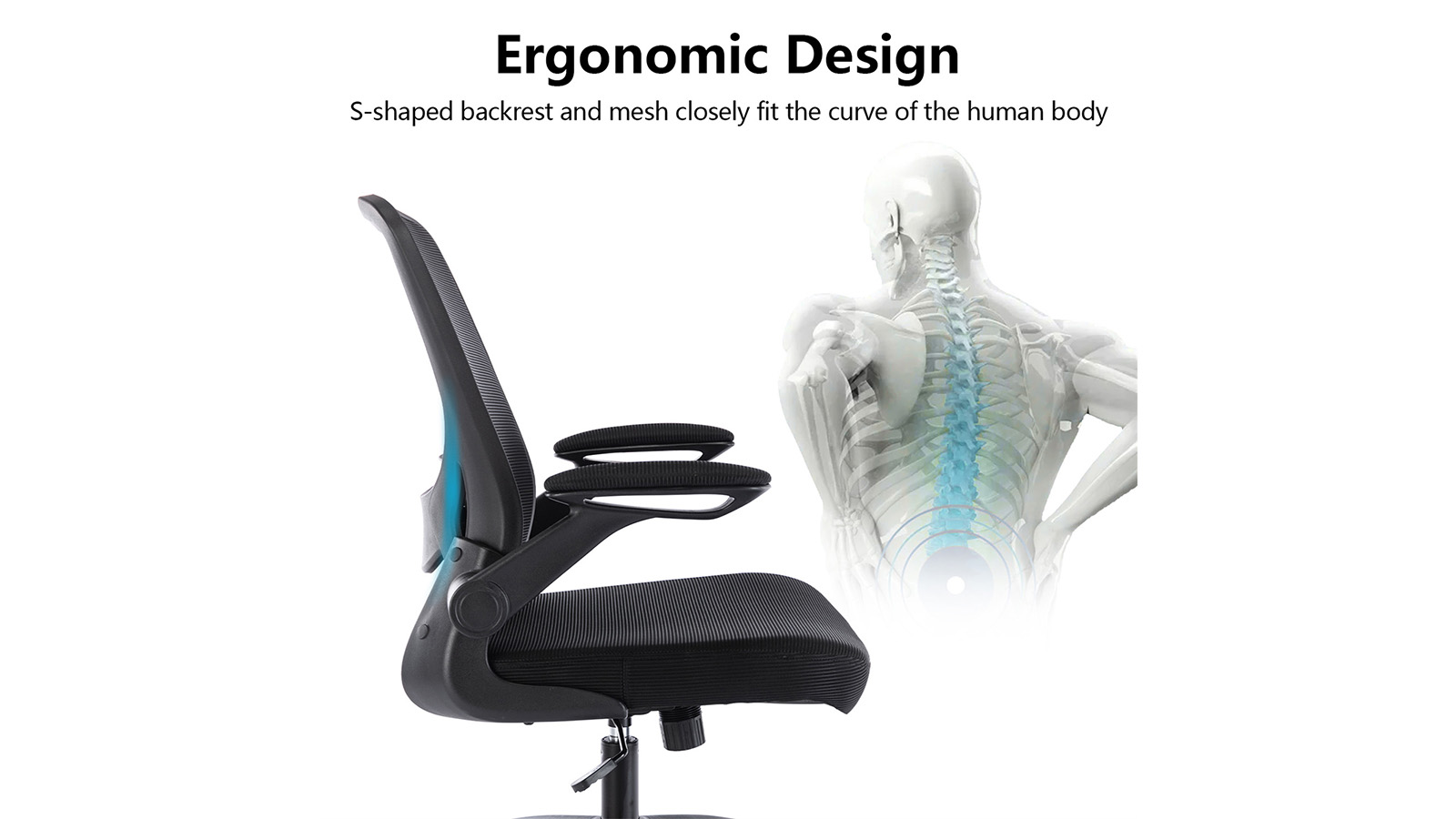 Ergonomic Black Mesh High Back Office Chair With Adjustable Lumbar Sup –  Kerdom