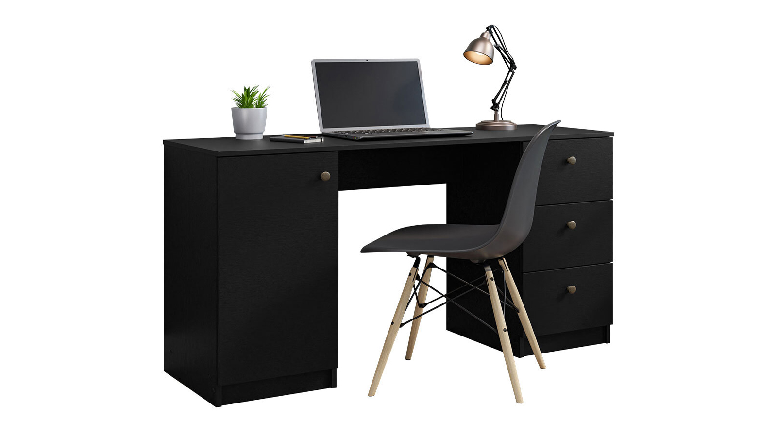 Madesa 53 inch Computer Writing Desk with 3 Drawers