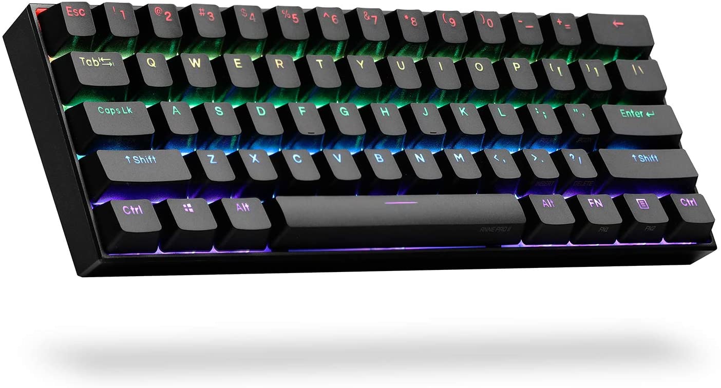 ANNE PRO 2, 60% Mechanical Keyboard, Gateron Brown Switch