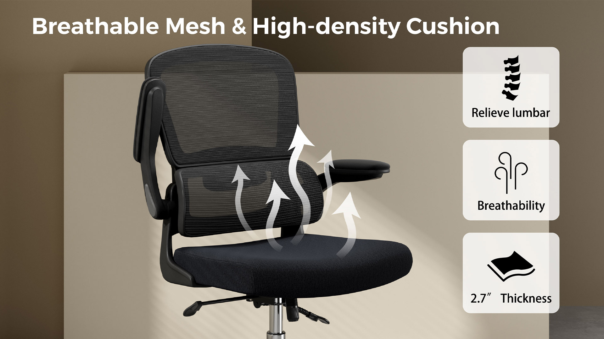 Logicfox Ergonomic Office Chair: Double Lumbar Support