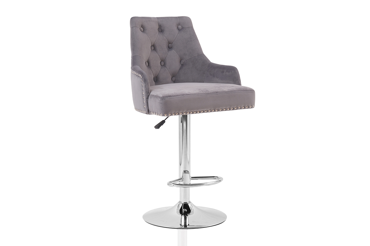 Bar Stools Velvet Button Tufted Upholstered