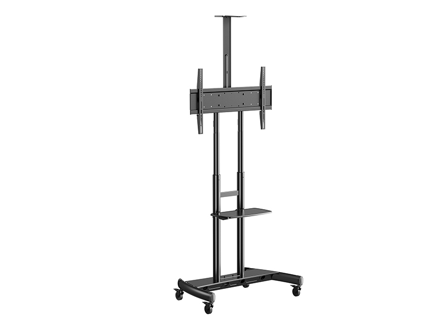 ErgoAV TV/Monitor Cart For TVs with Shelf: For TVs 55" to 85"