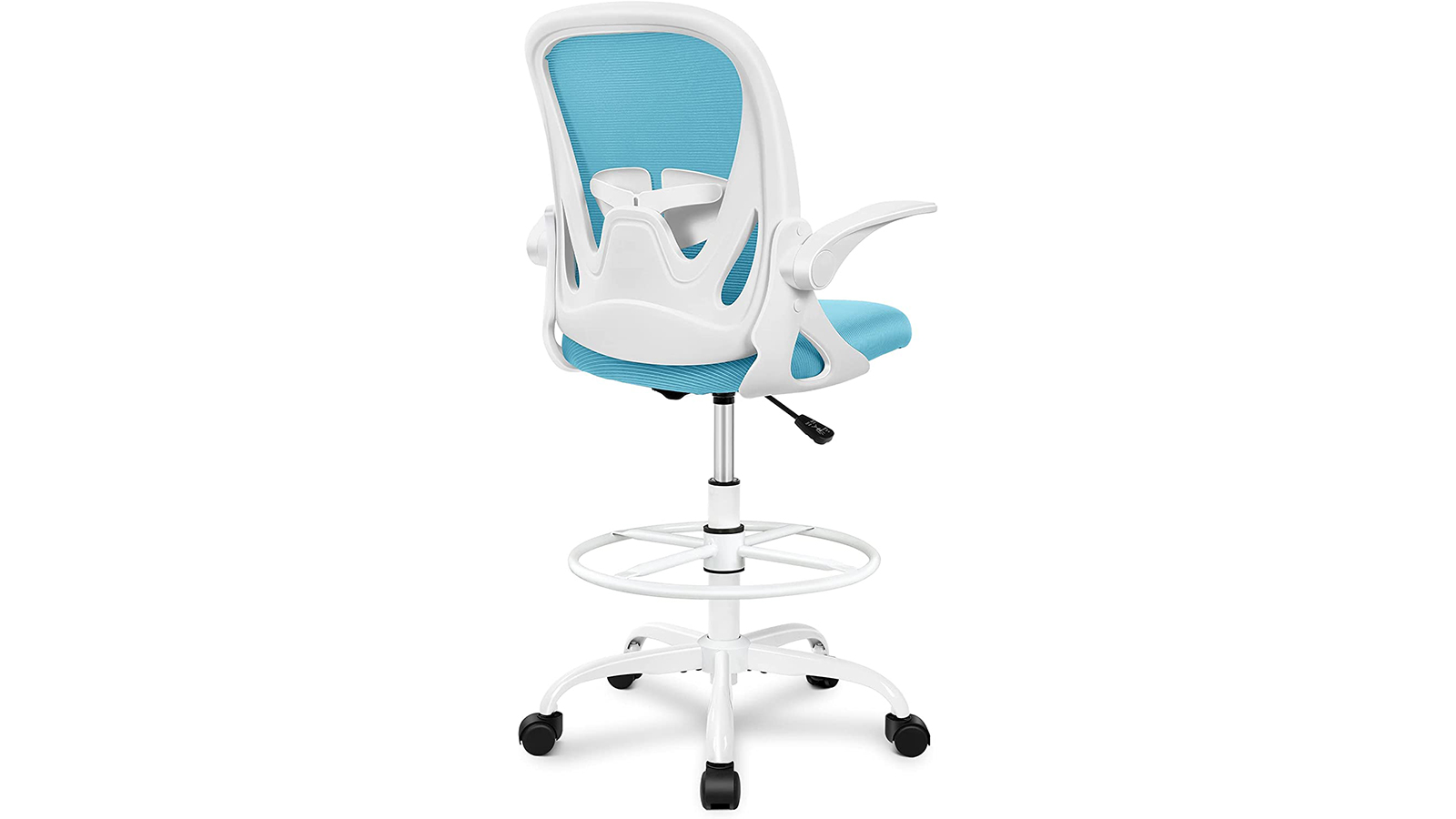 KERDOM Primy Drafting Chair: Foot Ring & Flip-up Arms