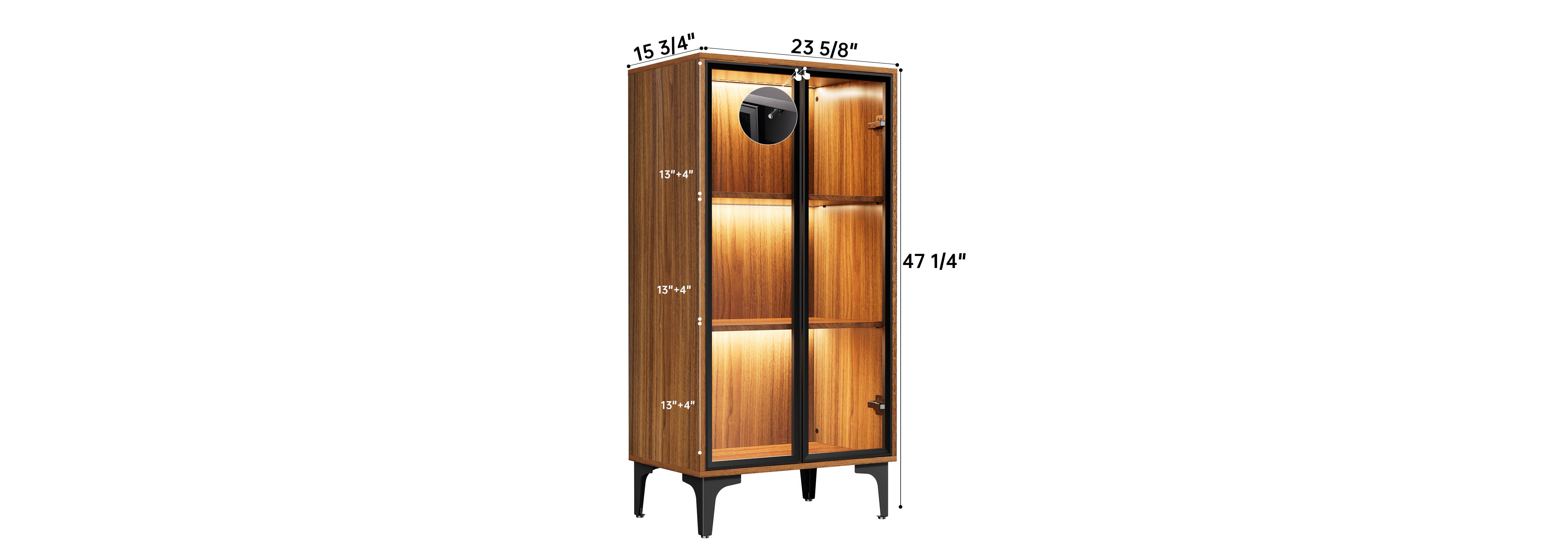 Dropship Tall Cabinet, Wooden Slim Floor Cabinet With Shelves