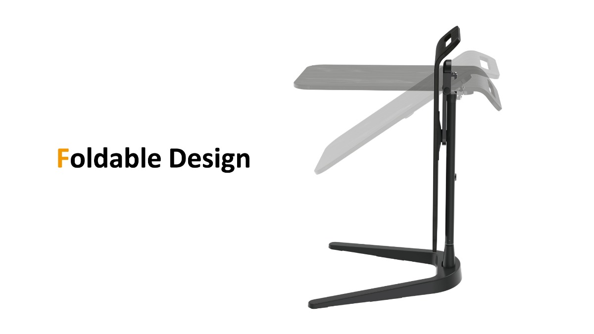 Modernsolid Folding End Table: Height-Adjustable