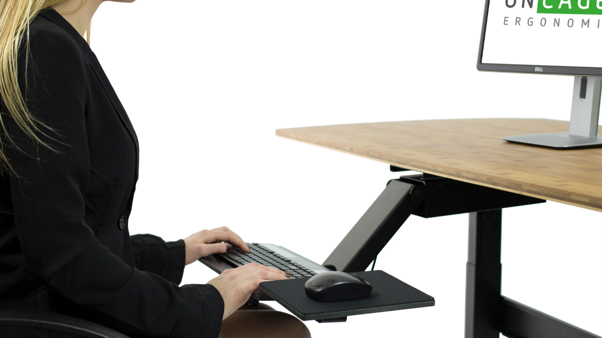 Computer chair with online built in keyboard tray