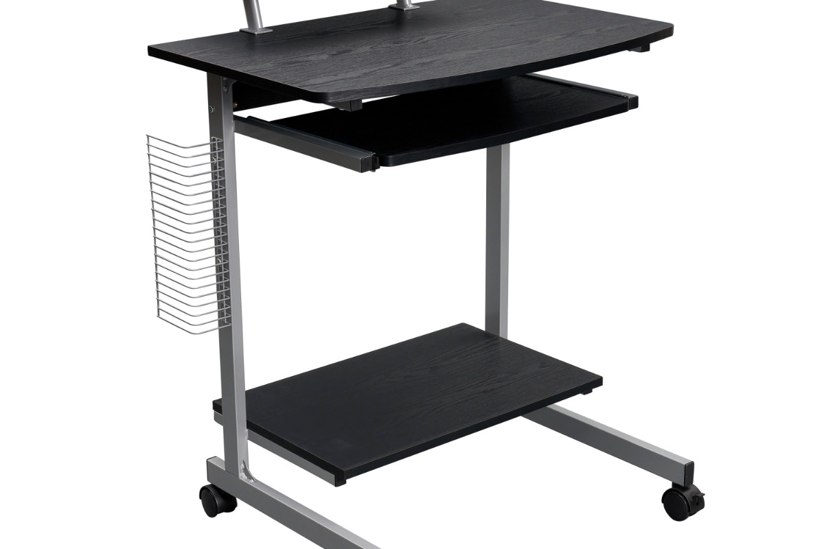 Techni Mobili Compact Computer Cart With Storage, Espresso