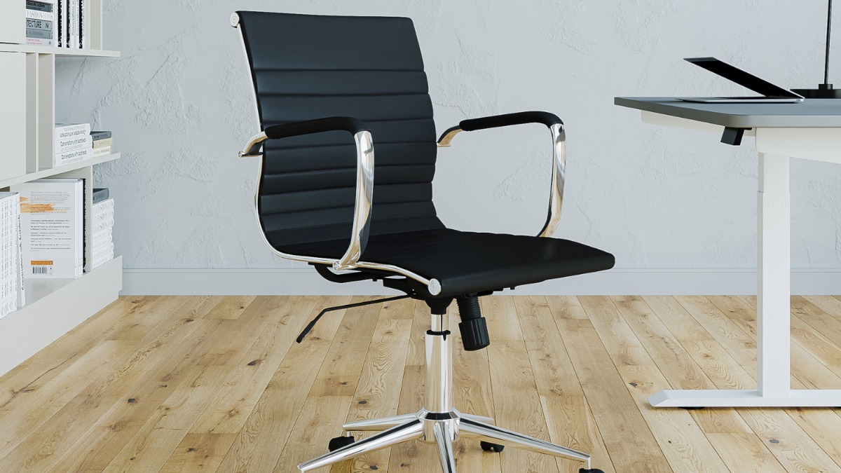 Techni Mobili Modern Medium Back Office Chair - Black