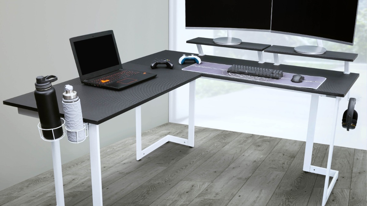 Techni Mobili Warrior L-Shaped Gaming Desk