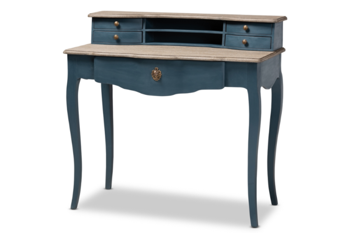 Skyline Decor Blue Spruce Wood Accent Writing Desk