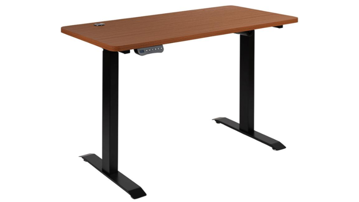 Skyline Decor Electric Height Adjustable Standing Desk Mahogany