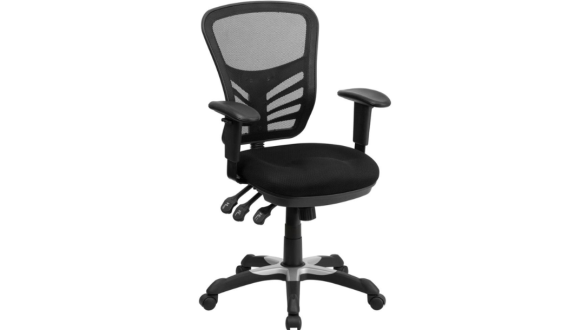 Skyline Decor Mid-Back Swivel Office Chair: Adjustable Arms