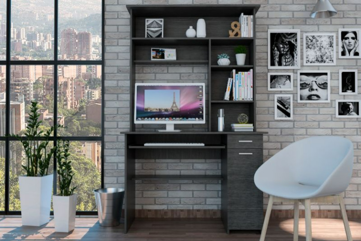 FM FURNITURE Weston  Two Computer Desk with Hutch