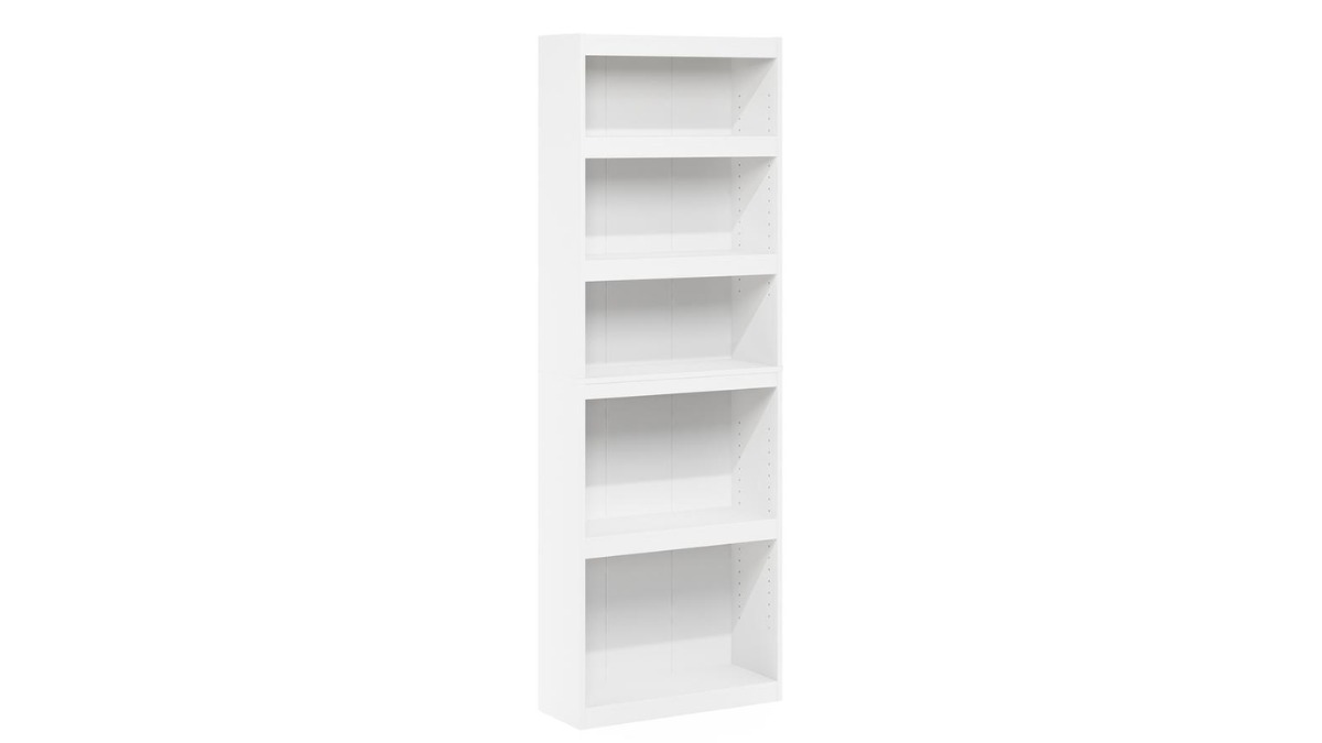 Trio Supply House 5-Tier White Shelf Bookcase