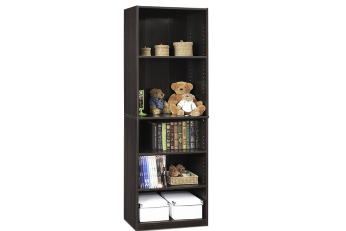 Trio Supply House JAYA Simply Home 5-Shelf Bookcase, CC Espresso