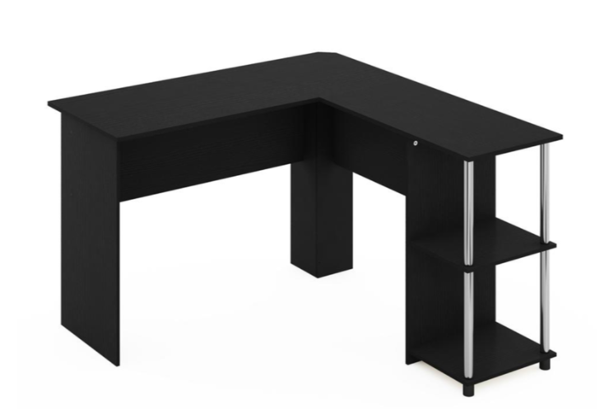 Trio Supply House L-Shape Desk with Stainless Steel Tubes