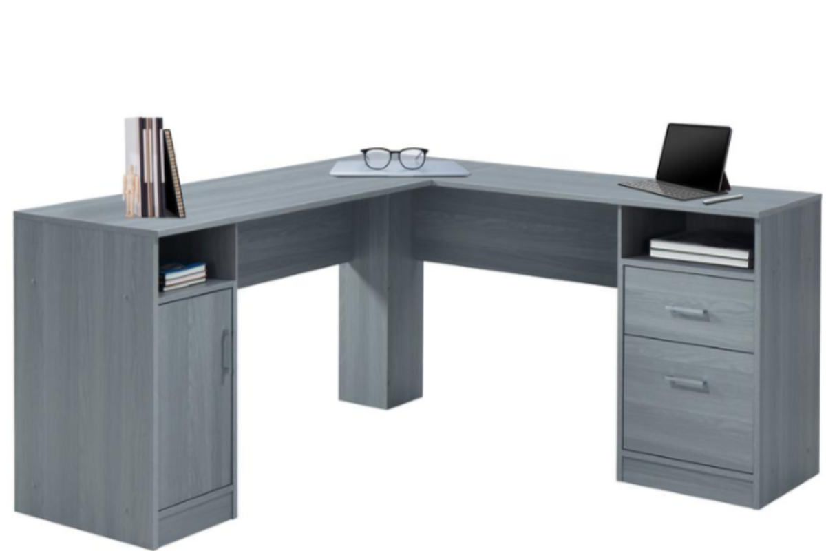 Trio Supply House Functional LShape Office Desk with Storage