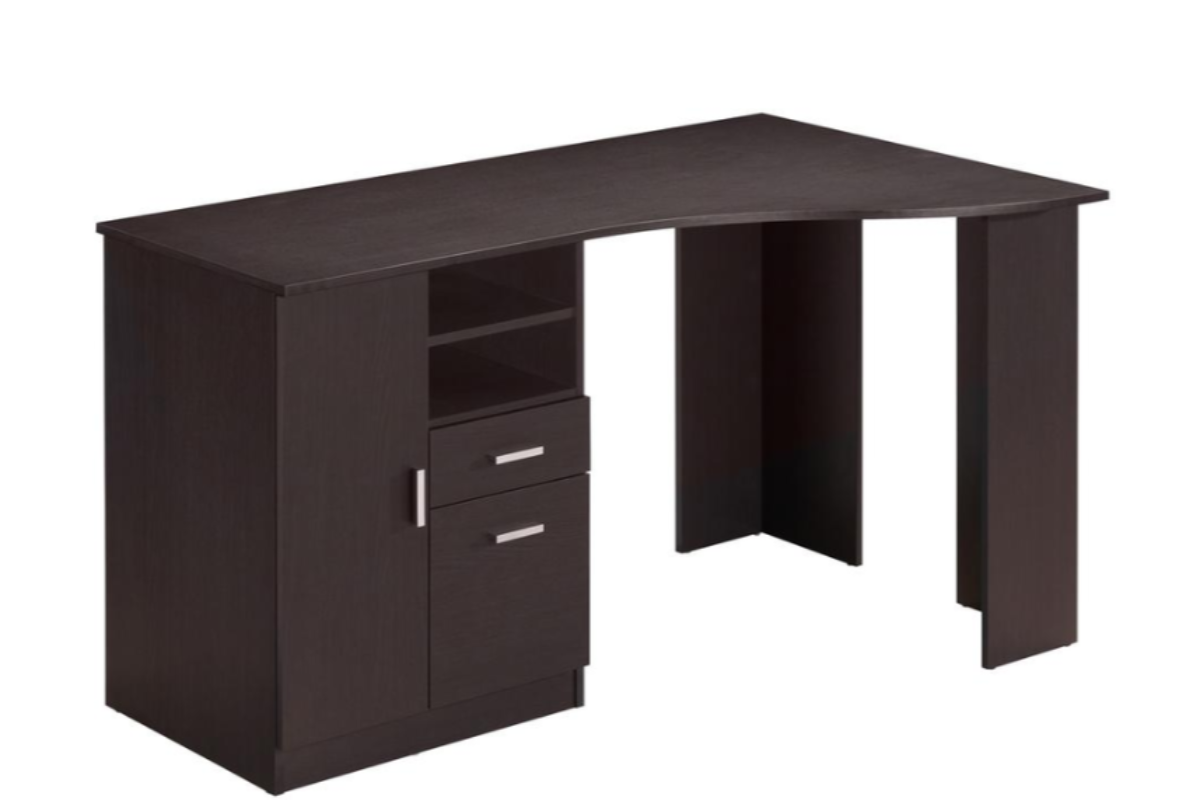 Trio Supply House Classic Office Desk with Storage, Espresso